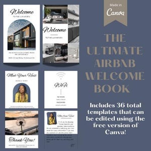 Airbnb Welcome Guide, Airbnb Welcome Book, Airbnb Canva Template, House Host Manual, Vacation Rental Template, Airbnb Welcome Sign/Host Note