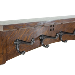 Arts and Crafts Mission Coat Rack with Shelf