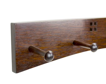 Buy Custom Craftsman Style Cast Iron Hook Coat Rack, made to order from  Vollman Woodworking