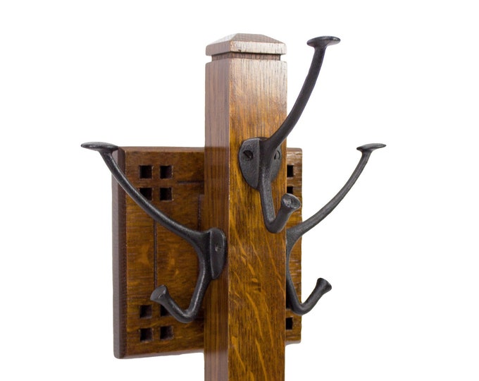 Coat Tree Wall Mounted Arts and Crafts/craftsman Etsy