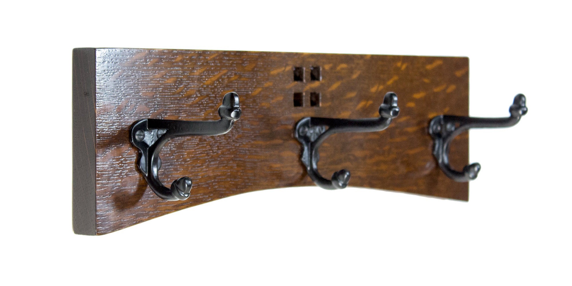 Coat Rack 14 Inch 3 Cast Iron Hook Arts and Crafts / Mission Etsy
