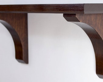 Wall Shelf - Craftsman Style 18 Inch in Quatersawn White Oak
