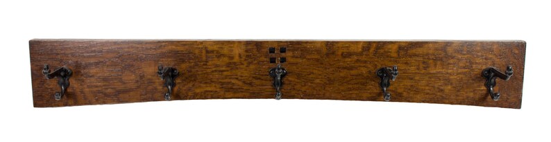 Mission Style 30 Inch 5 Cast Iron Hook Coat Rack image 3