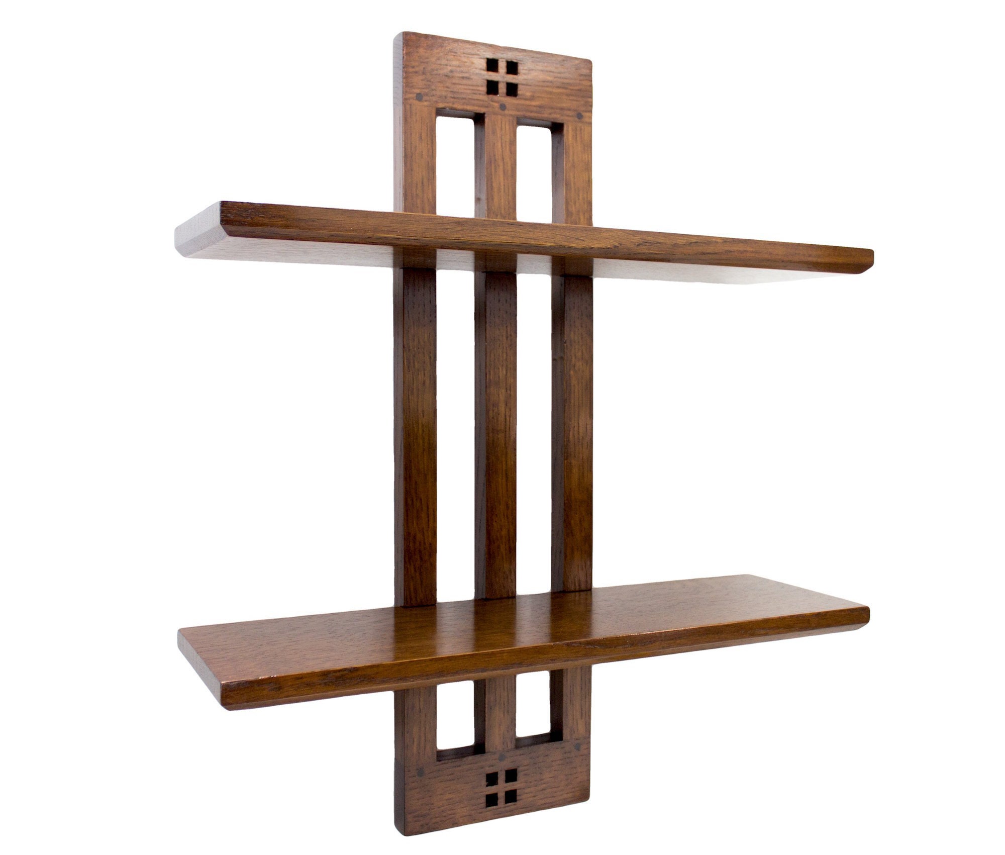 Mission Style Two Tier Floating Wall Shelf - Etsy