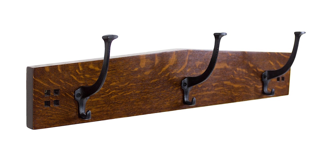 Craftsman Style 24 Inch 3 Large Cast Iron Hook Coat Rack - Etsy