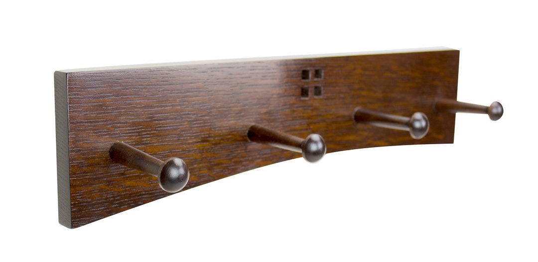 Coat Rack 24 Inch 4 Shaker Peg Mission Style in Quatersawn White Oak - Etsy