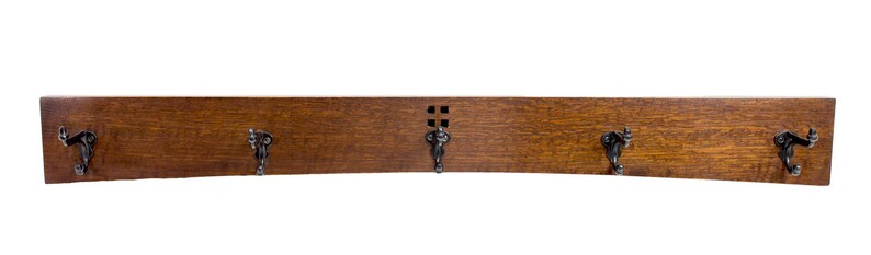 Mission Style 30 Inch 5 Cast Iron Hook Coat Rack image 4