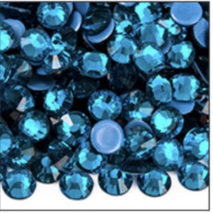 1440/1200/288PC HOTFIX Iron On Rhinestones CRYSTAL AAAA Grade quality, Perfectly Cut, Maximum Sparkle Peacock Blue
