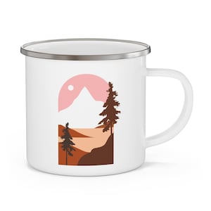 Adventure-Ready Enamel Camping Mug | Nature Lover Gift, Outdoor Coffee Mug, Hiking Accessories, Camping Gear, Travel Cup