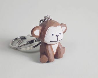 Monkey Keychain, wedding favor, bag purse charm, mother father days gift, graduation gift, wedding gift, birthday gift