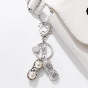 Peanut Metal Keychain: Quirky Bag Charm