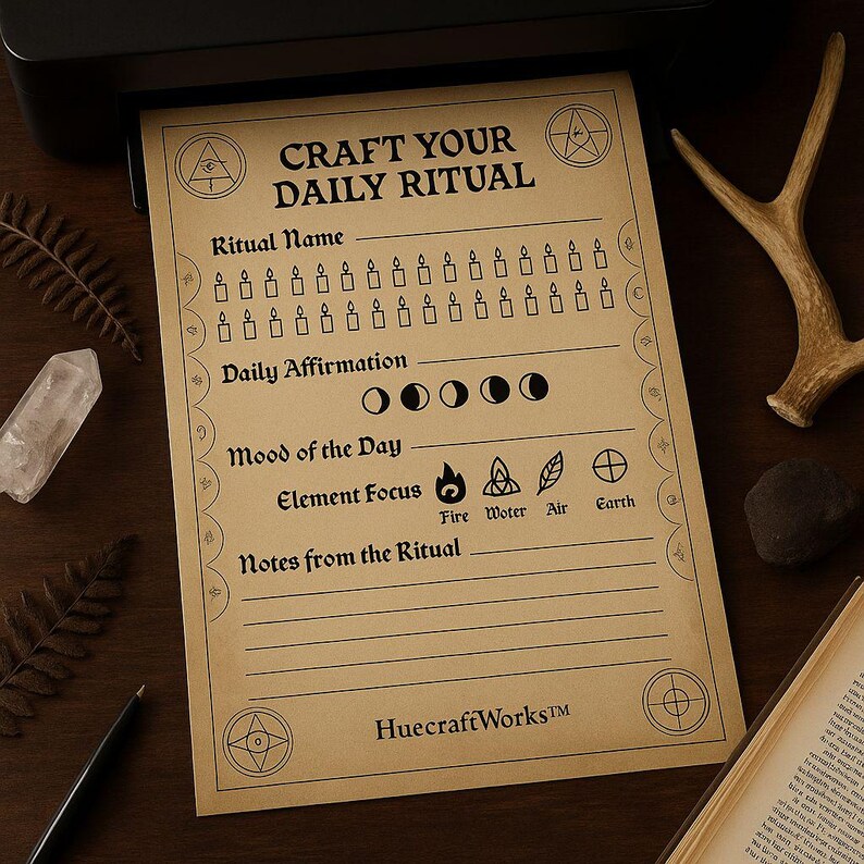 Ritual Habit Tracker Printable – Gothic Daily Practice Sheet for ...