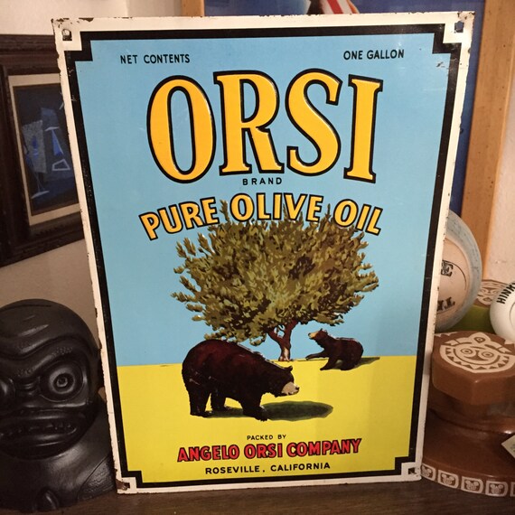 Items Similar To Orsi Pure Olive Oil Roseville Ca Vintage Tin