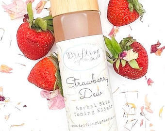 Strawberry Dew Herbal Skin Elixir Toner ~ Acne Toner, Herbal Toner, Acne Relief, Acne Skin Care, Organic Toner, Skin Care