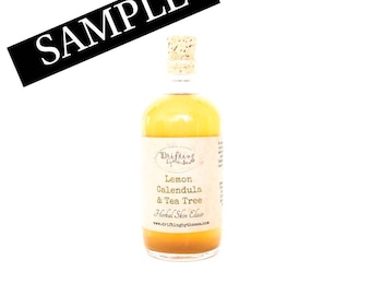 Lemon. Calendula and Tea Tree Skin Elixir SAMPLE ~ Face exfoliating Toner for Oily Acne Skin
