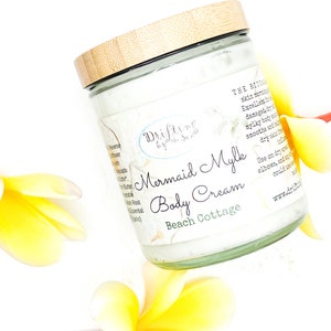 Mermaid Mylk Vegan Body Cream Moisturizer for Dry Skin ~ Handmade Body Lotion Cream