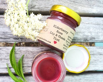 Elderberry Rose Lip & Cheek Tint ~ organic natural herbal makeup