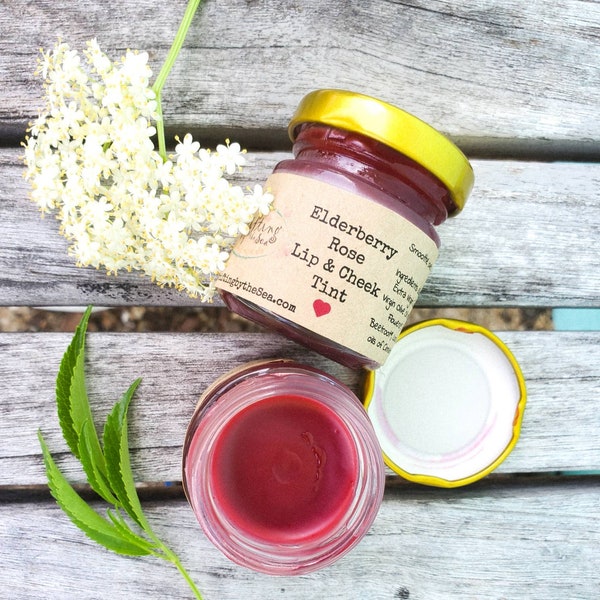 Elderberry Rose Lip & Cheek Tint ~ organic natural herbal makeup