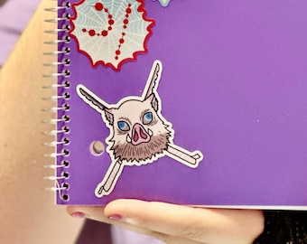 Inosuke sticker, boar head demon slayer infinity castle inosuke hashibira, demon slayer sticker