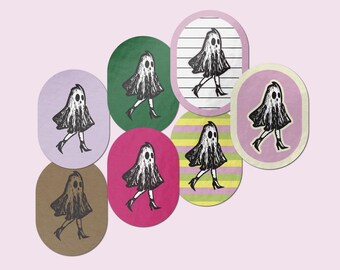 Ghost in Heels Halloween Sticker Pride Art, Allyship, Grunge Nerdy Art Decal