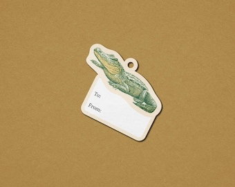 New Orleans Louisiana Alligator Blank Gift Tags, To and From, Personalized