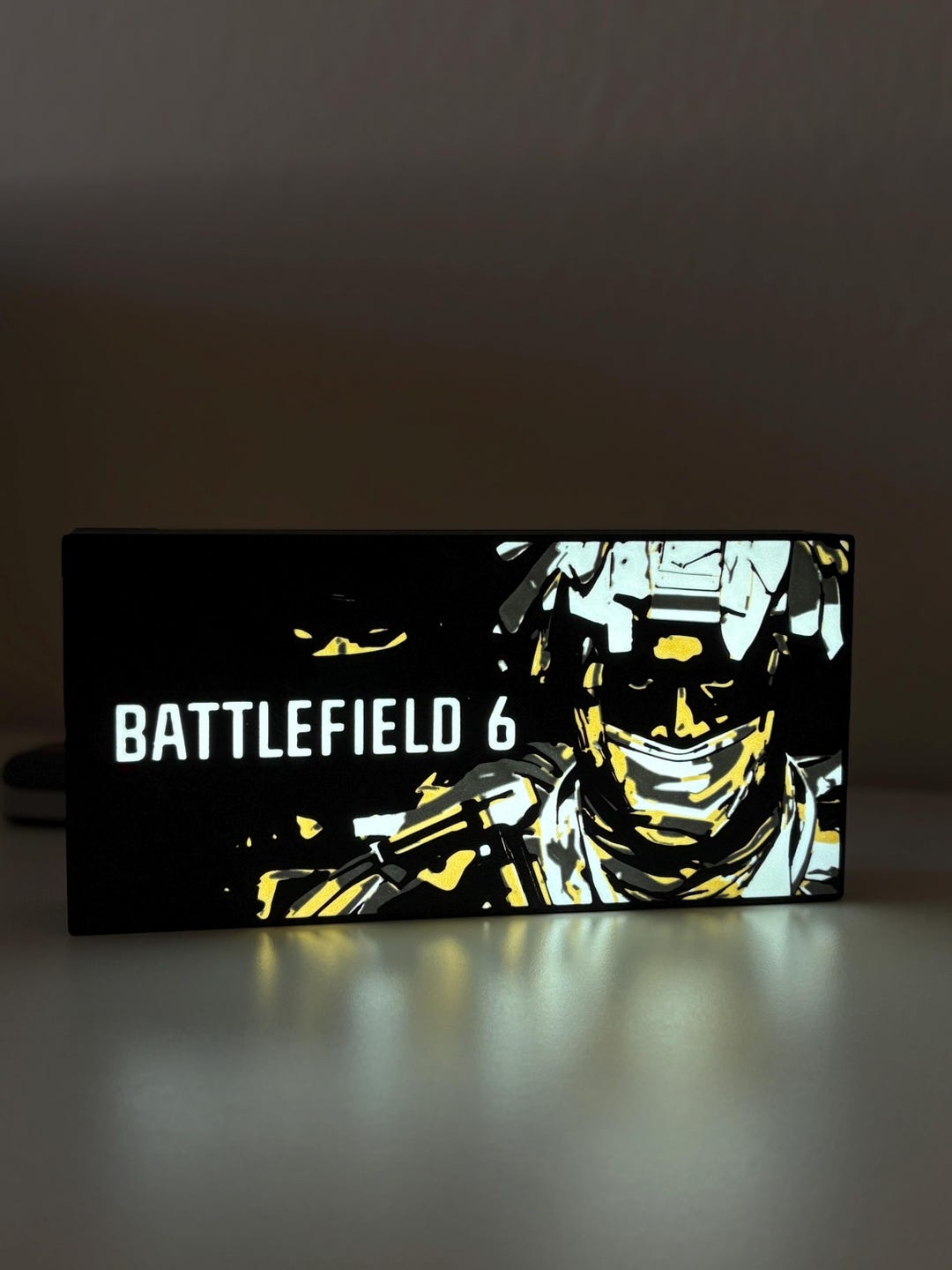 Battlefield 6 LED Sign Light – USB Powered Gaming Room Decor – White ...
