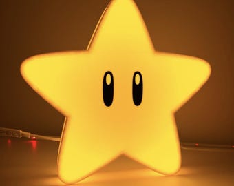 Superster LED-lamp Mario 3D-geprint PLA | USB-voeding | Nintendo nachtlampje | Gamercadeau