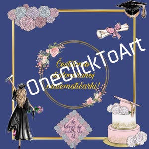 carte de remise des diplômes en mathématiques pour fille | de félicitations numérique | Cadeau de fin d'études personnalisé