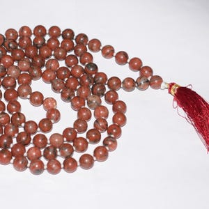 Natural Red Jasper Gemstone Beads Mala Beads Mala Tassel Mala Necklace Prayer Beads Yoga Jewelry Necklace Japa Mala Meditation Guru Mala