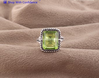 Peridot Boho Ring 925 Sterling Silver August Birthstone Jewelry