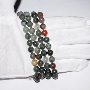 Natural Bloodstone Gemstone Beads Mala Beads Mala Tassel Mala Necklace Prayer Beads Yoga Jewelry Necklace Japa Mala Meditation Guru Mala