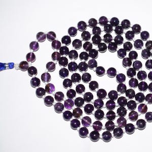 Natural Amethyst Gemstone Beads Mala Beads Mala Tassel Mala Necklace Prayer Beads Yoga Jewelry Necklace Japa Mala Meditation Guru Mala