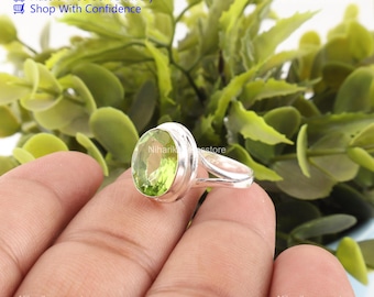 Peridot Handmade Ring 925 Sterling Silver August Birthstone Jewelry