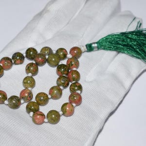 Natural Unakite Gemstone Beads Mala Beads Mala Tassel Mala Necklace Prayer Beads Yoga Jewelry Necklace Japa Mala Meditation Guru Mala