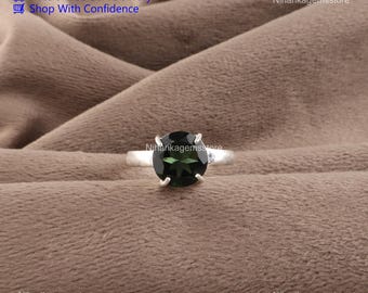 Grüner Turmalin Boho Ring 925 Sterling Silber Natürlicher Edelstein Schmuck