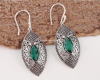 Grüne Smaragd-Ohrhänger aus 925er Sterlingsilber – Schmuck für den Geburtsstein Mai