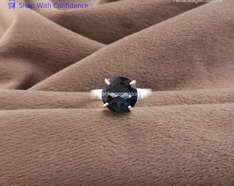 London Blue Topaz Handgjord Ring 925 Sterling Silver Smycken Med Födelsesten I December