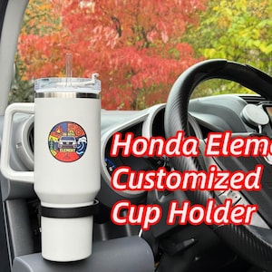 Honda Element Customized Cup Holder – Easy 1-Minute Install | Fits Driver Side Cubby | Holds Coffee Mugs, Yeti Cups & Stanley 40 oz-in stock