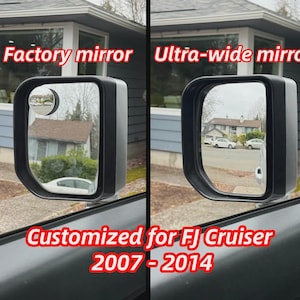 Toyota FJ Cruiser 2007–14 Customized Convex Mirror - Widest View In Market, Same Day Ship, 5 mins install, Non-Heated, Direct Replacement