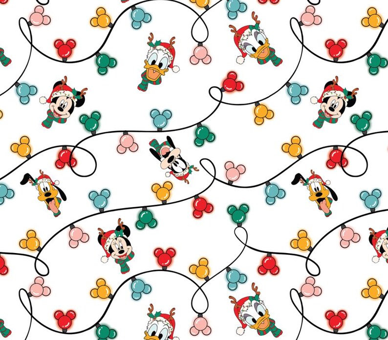 Disney Style Cute Mickey Mouse Light Strip Pattern 100% Pure Cotton ...