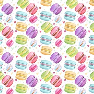 Färgglada macaronsmönster 100 % ren bomullstyg Anpassat DIY-tyg på en halv meter