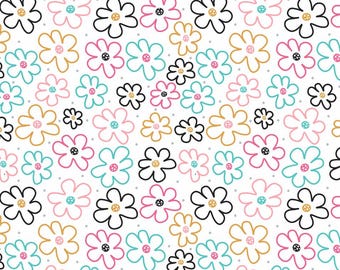 DIY Flower Fabric Colorful Floral Style 100% Pure Cotton Fabric Custom DIY Fabric By The Half Yard