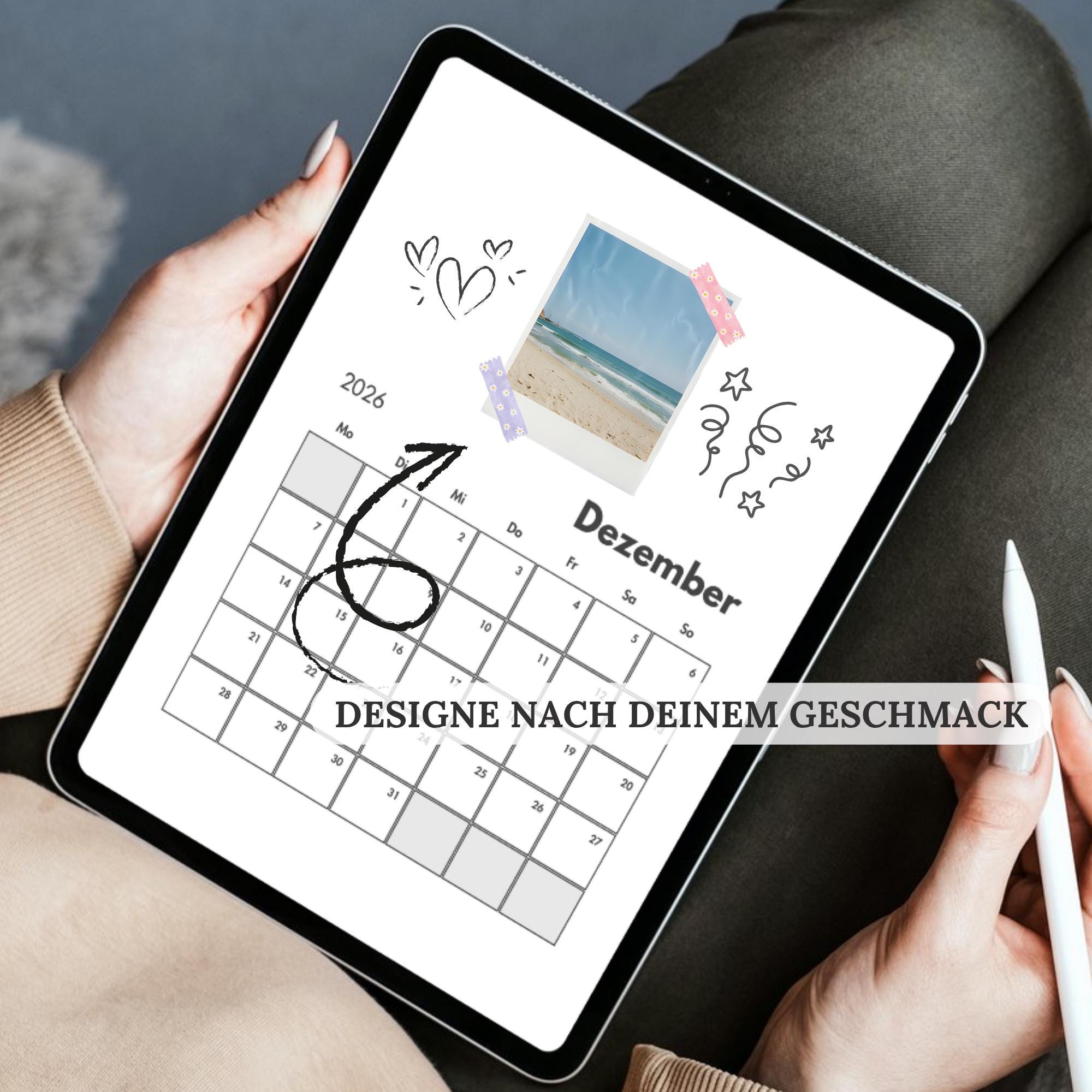 Kalender 2026 Zum Ausdrucken Und Selbst Gestalten, Monatsübersicht Grau