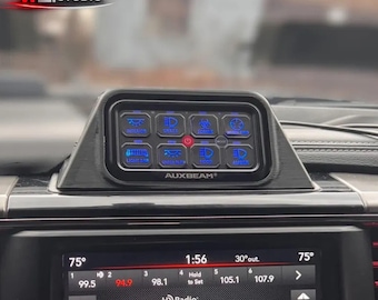 Soporte para panel de interruptores Auxbeam para Ram 1500, 2500 y 3500 / Inserto para tablero 2013–2018 para 6 y 8 interruptores / Ajuste personalizado atornillable para Ram de 4.ª generación / Camioneta todoterreno