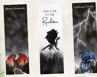 Dragon Bookmarks | Printable Dragon Bookmark Set | Fantasy Book Bookmarks | Book Lover Gift | Dragons | Mystical