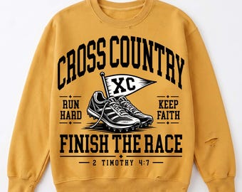 Christian Png, Cross Country Png, Finish The Race Png, 2 Timothy 4 7 Png, Christian Runner PNG, XC Running Shirt, Faith Sports, DTF Digital