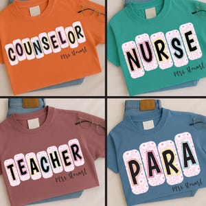 School Occupation PNG Bundle, Preppy First Day of School Daisy Floral Girly Png, Drawn, Back to School Teacher Sped Para Counselor Nurse