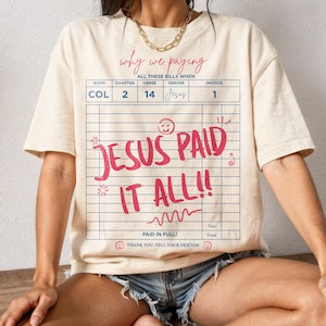 Christian Png, Jesus Paid It All, Colossians 2 14 Png, Christian Receipt, Retro Faith Png, Trending Png, Dtf Digital Files, Religious Png