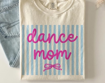 Dance Mom Svg: Blue Striped Coquette Png, Dance Mama Shirt Design (Digital Download)