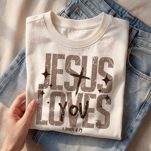 Jesus Loves You SVG: shirt bijbelvers, christelijk png, ontwerp kerkgebed (digitale download)